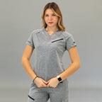 Women's Heather Gray 905 Super Stretch Scrub Top