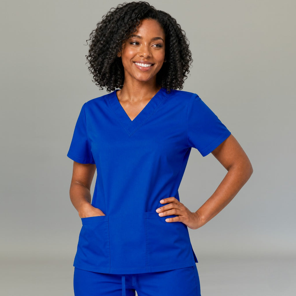 Women's FW 502 Electric Blue Fluid-Resistant Scrub Top