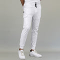 Men’s 901 white super stretch scrub jogger pants front view by S-FORME