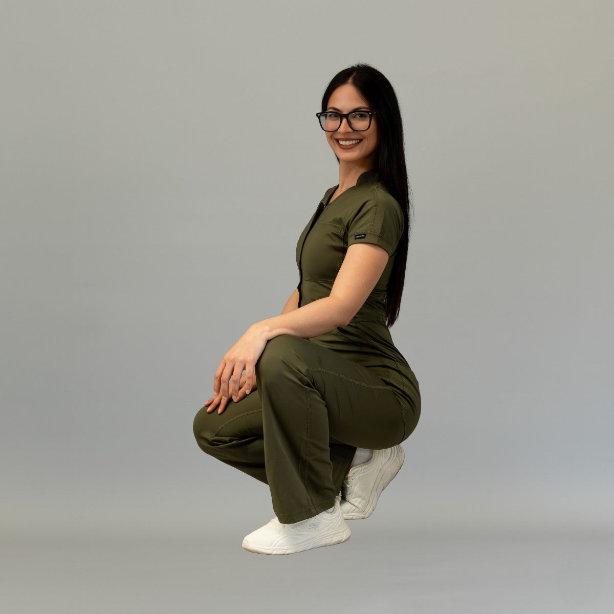 Women’s Style 945 Olive Green Super Stretch Scrub Jumpsuit