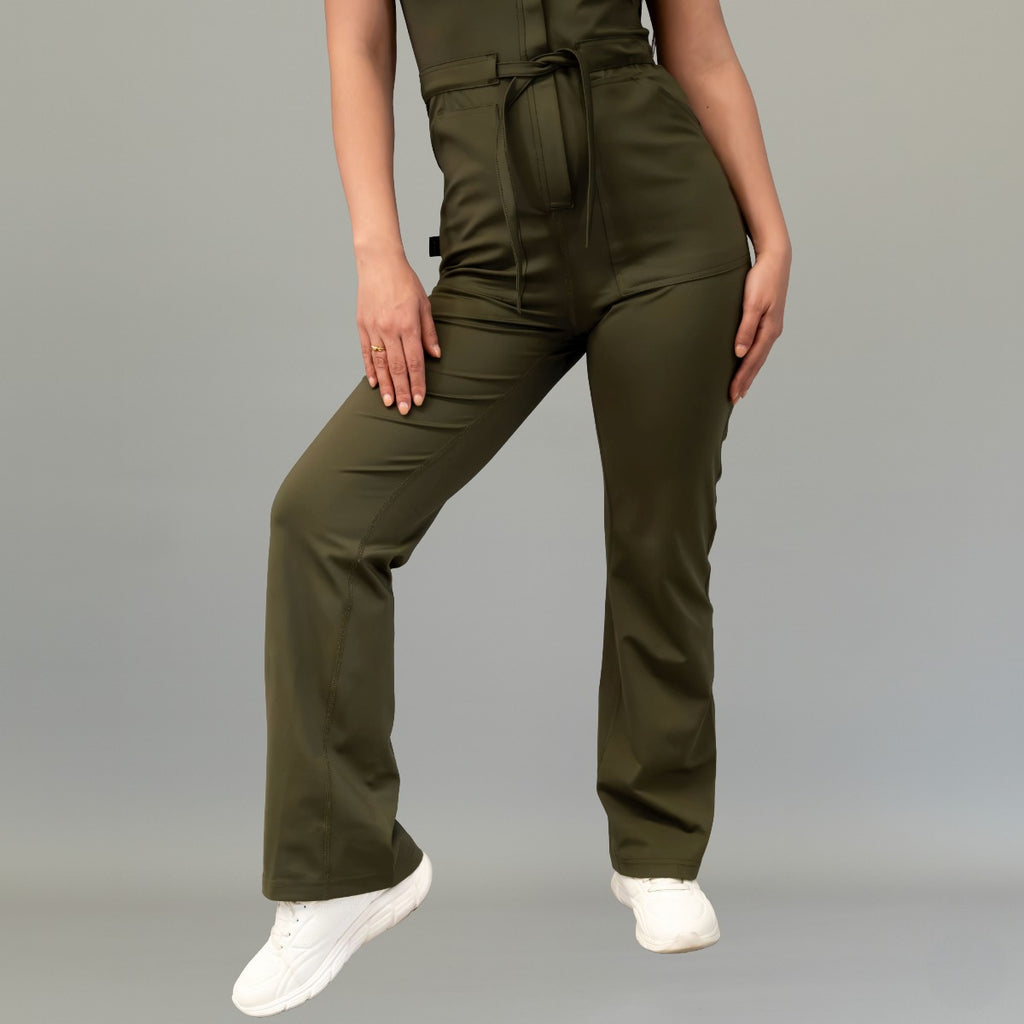 Women’s Style 945 Olive Green Super Stretch Scrub Jumpsuit