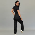 Full back view of women’s Style 945 Black scrub jumpsuit