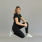 Women's Top 905 Black, Super Stretch Scrubs