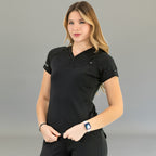Women's Top 905 Black, Super Stretch Scrubs
