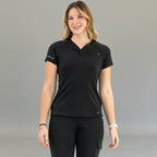 Women's Top 905 Black, Super Stretch Scrubs