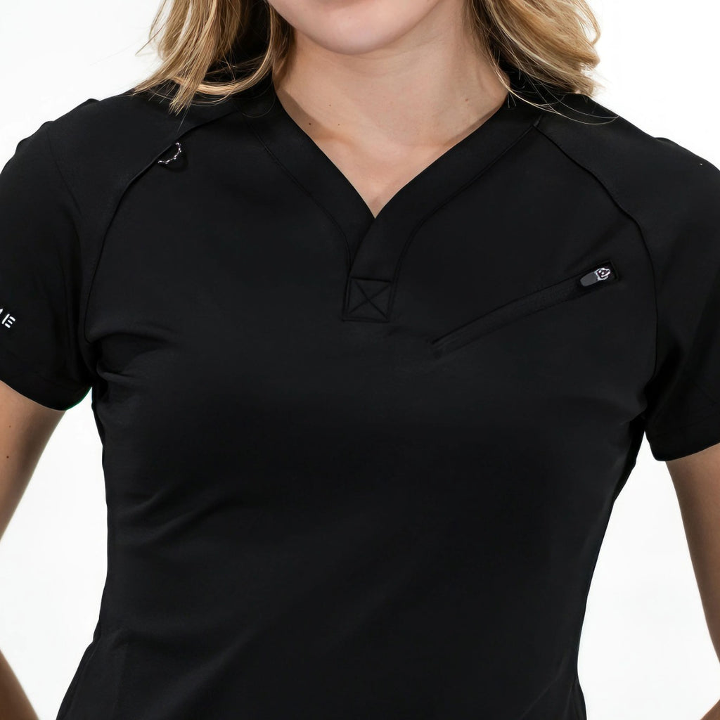 Women's Top 905 Black, Super Stretch Scrubs