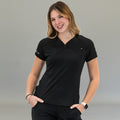 Women's Top 905 Black, Super Stretch Scrubs