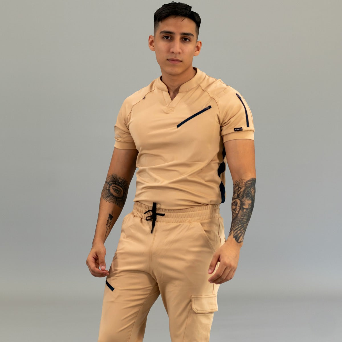 Men's Top 905 Beige, Scrubs Super Stretch