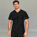 Men's Scrub Top 940 Black with Grey Detail Super Stretch — view 1 de 5
