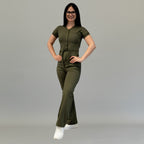 Women’s Style 945 Olive Green Super Stretch Scrub Jumpsuit