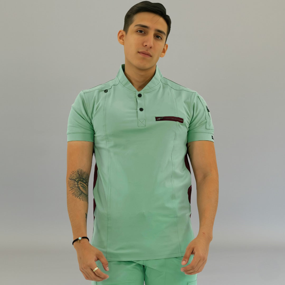 Men's Top 930 Brook Green - Maroon Super Stretch, Scrubs 930