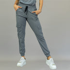 gray jogger woman super stretch