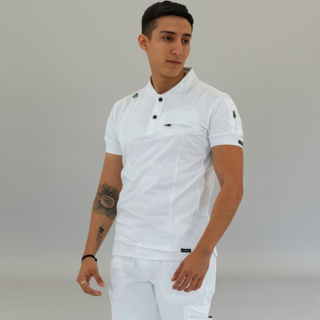 Men's Top 930 White Super Stretch, Scrubs 930