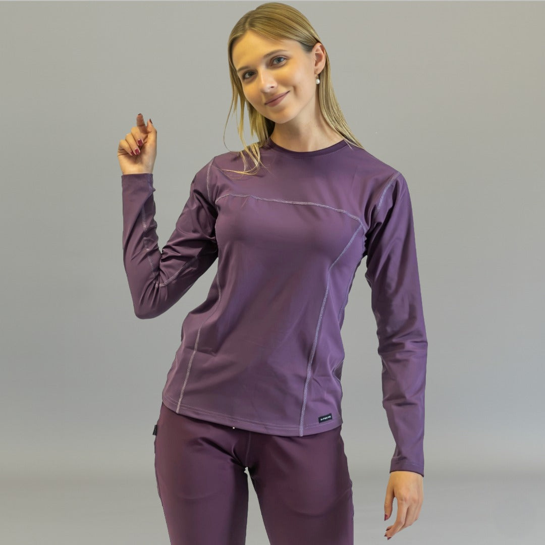 Women's Long Sleeve Underscrub | Purple Super Stretch