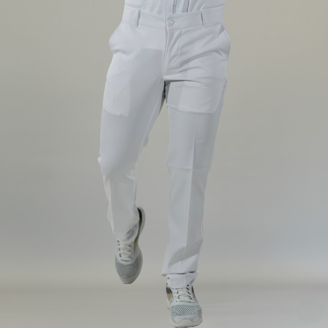 Men's Alviero White Straight-Leg Pants
