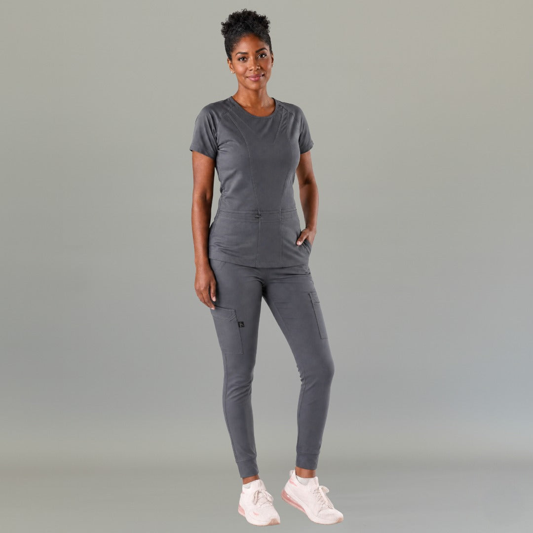 Women's Top 901 Oxford Gray, Super Stretch Scrubs