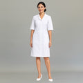 Women's White Alviero Fluid-Resistant Stretch Clinical Dress