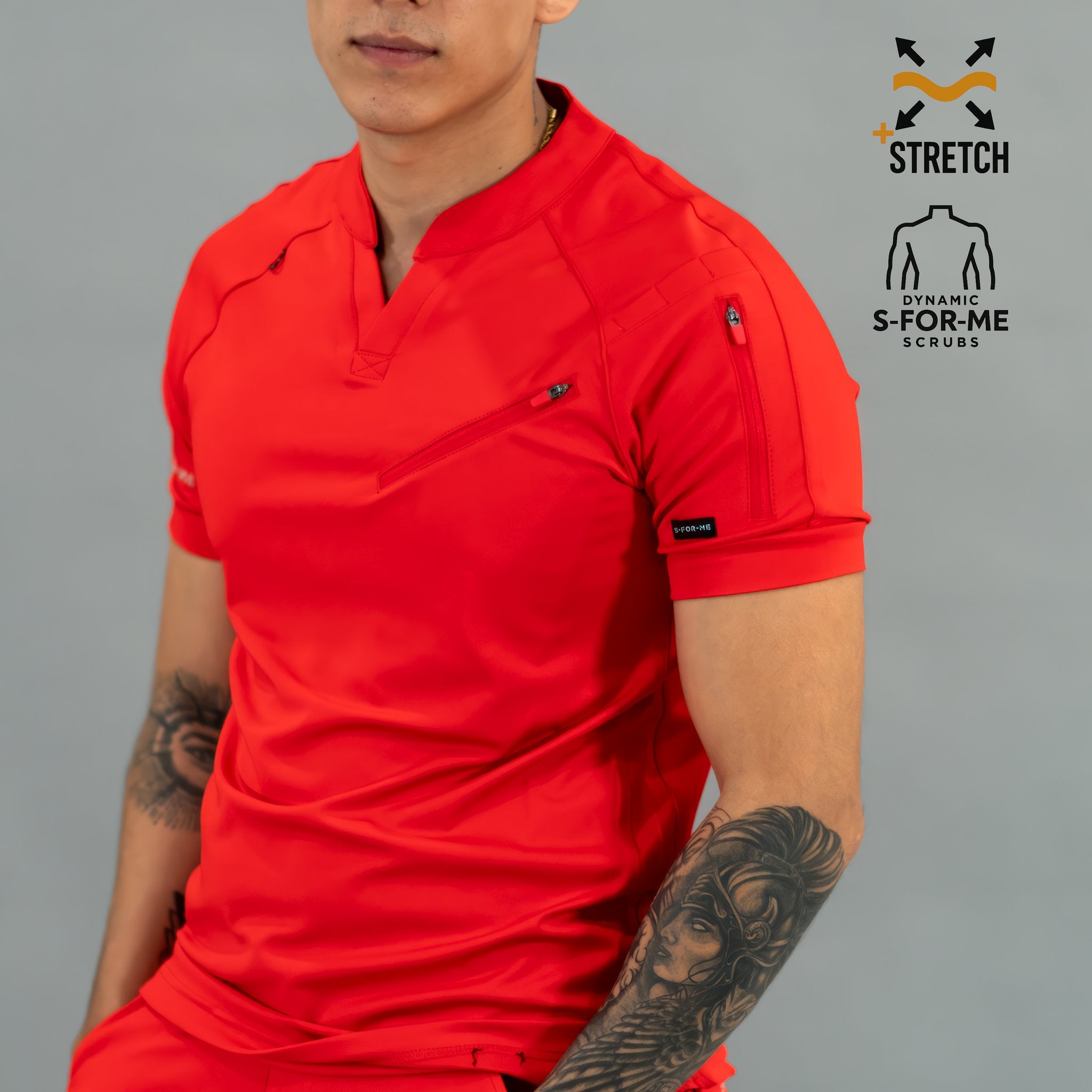 Men's Top 905 Red, Scrubs Super Stretch