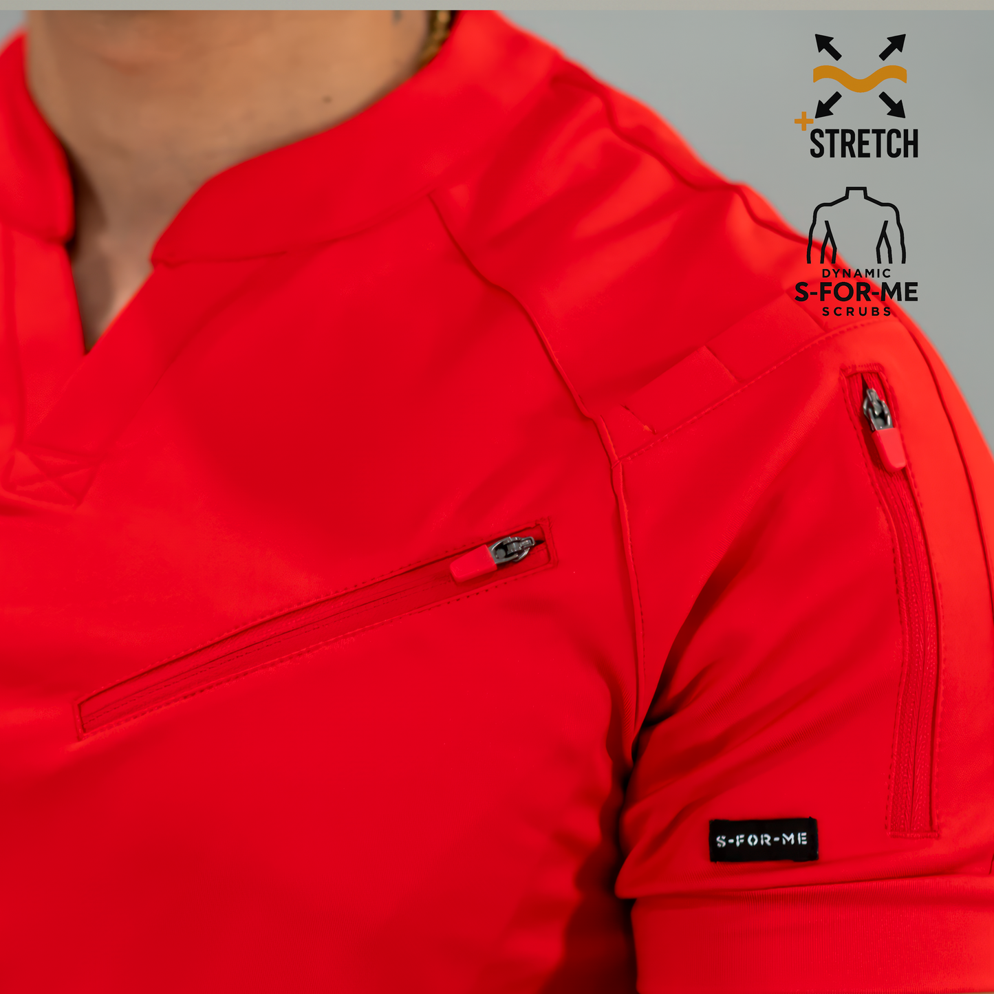 Men's Top 905 Red, Scrubs Super Stretch