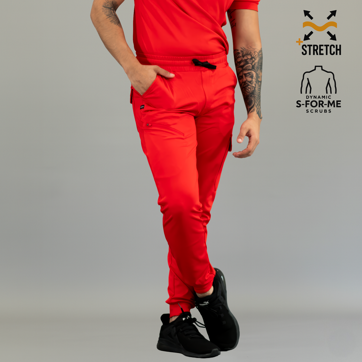 Men's Jogger 905 Red, Scrubs Super Stretch