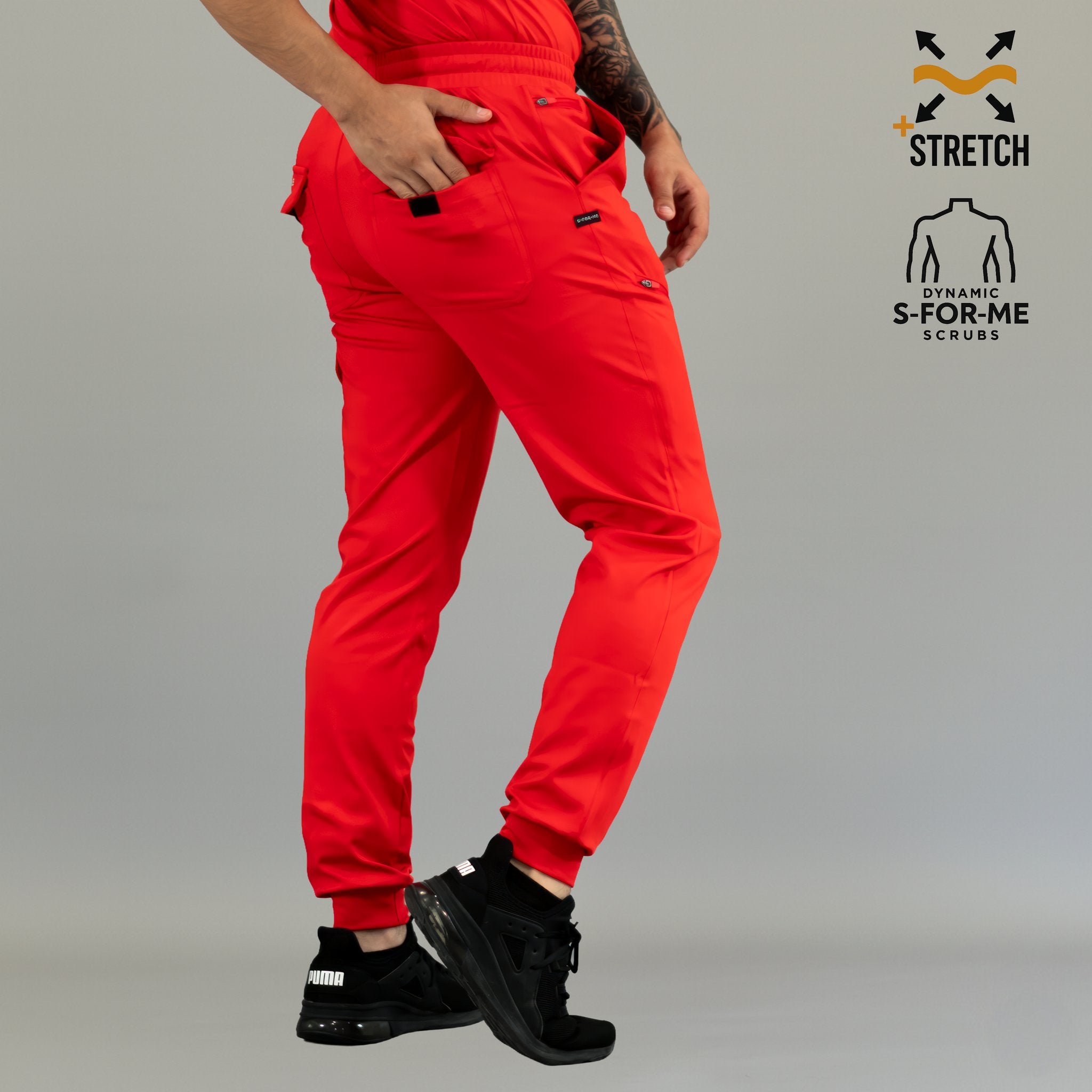 Men's Jogger 905 Red, Scrubs Super Stretch