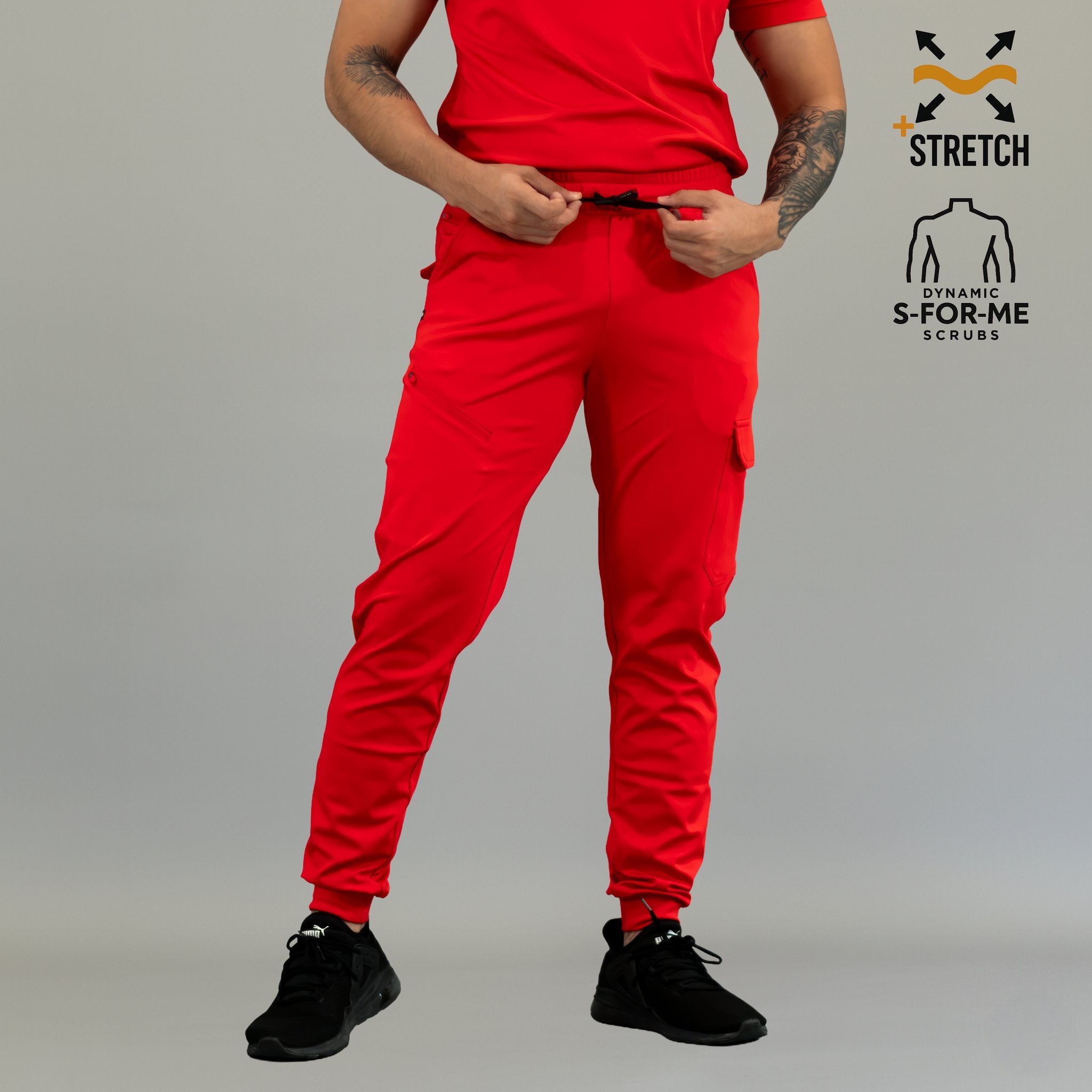 Men's Jogger 905 Red, Scrubs Super Stretch