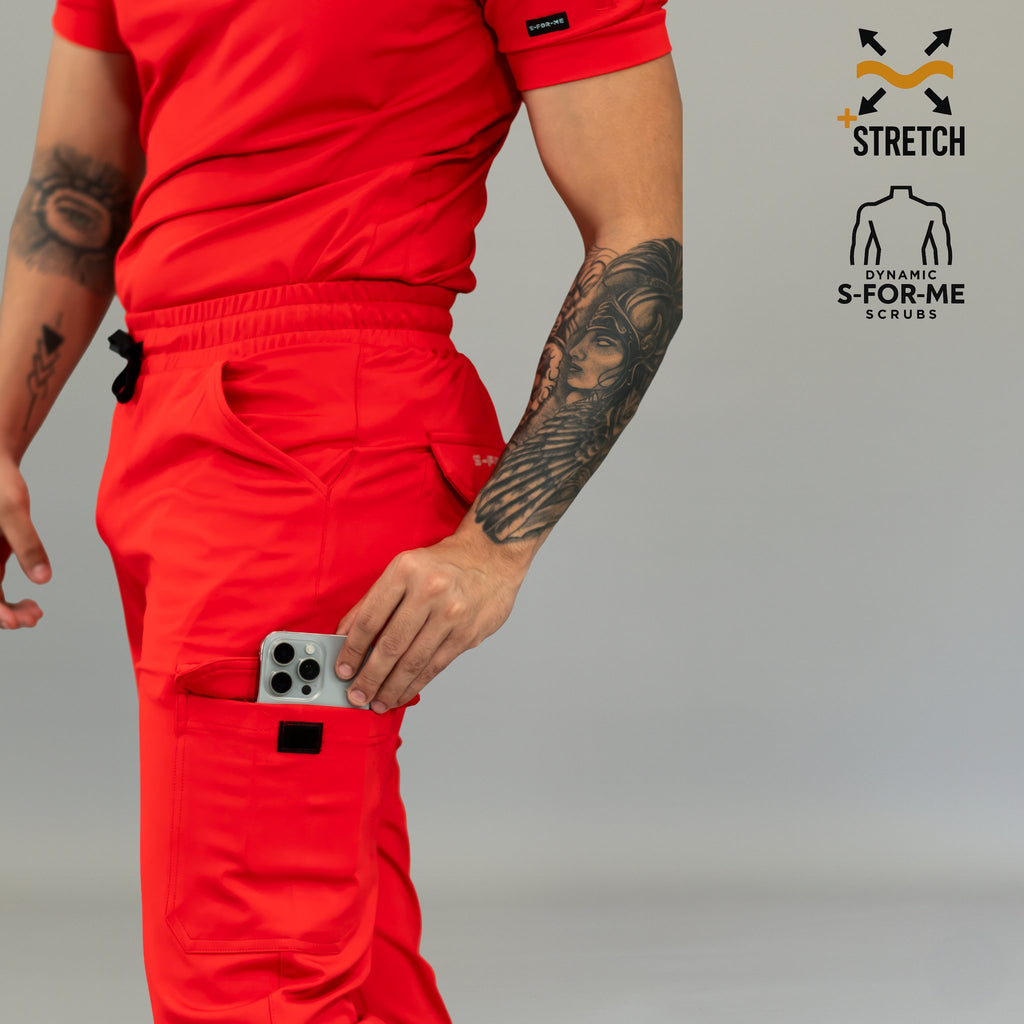 Men's Jogger 905 Red, Scrubs Super Stretch