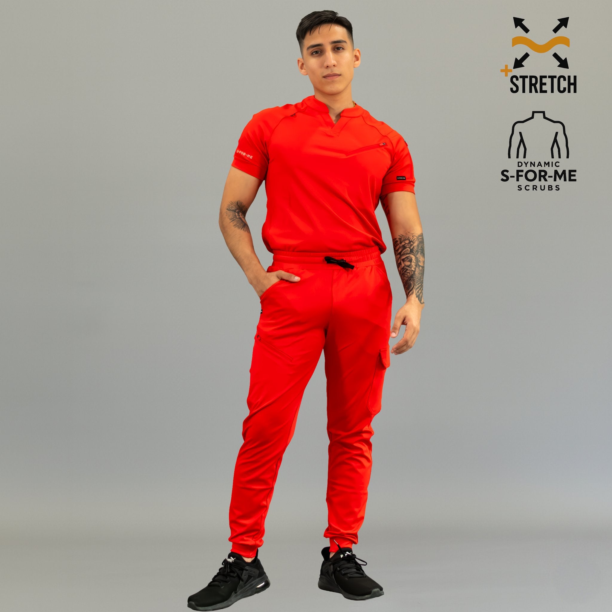 Men's Top 905 Red, Scrubs Super Stretch
