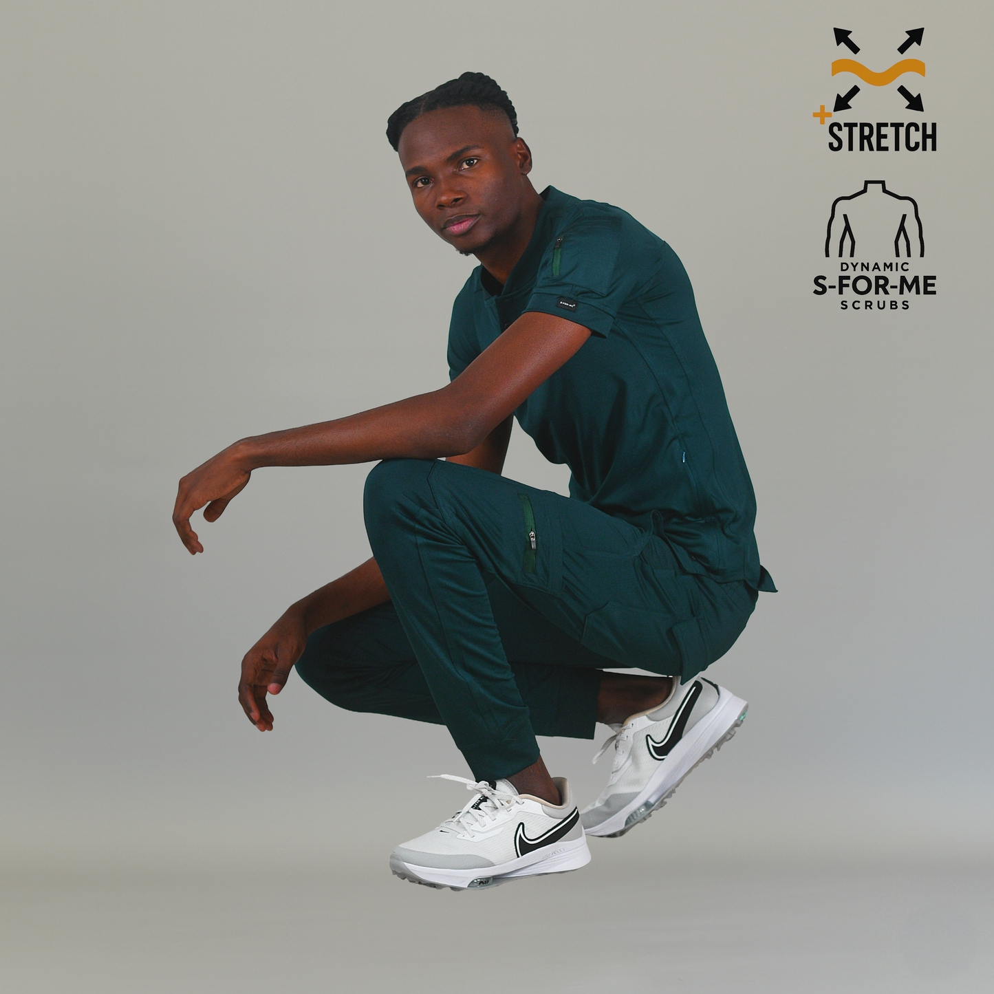 Men's Scrub Jogger Pants 901 Bottle Green Super Stretch