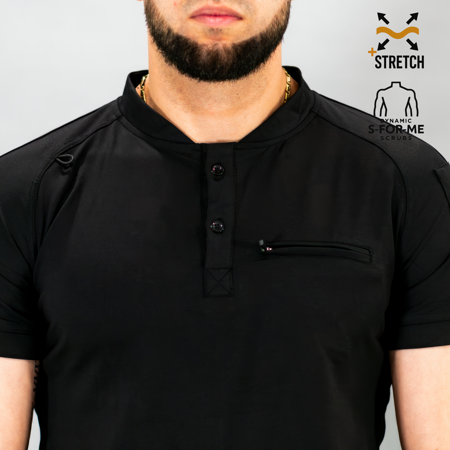 Men's Top 901 Black Super Stretch, Scrubs 901