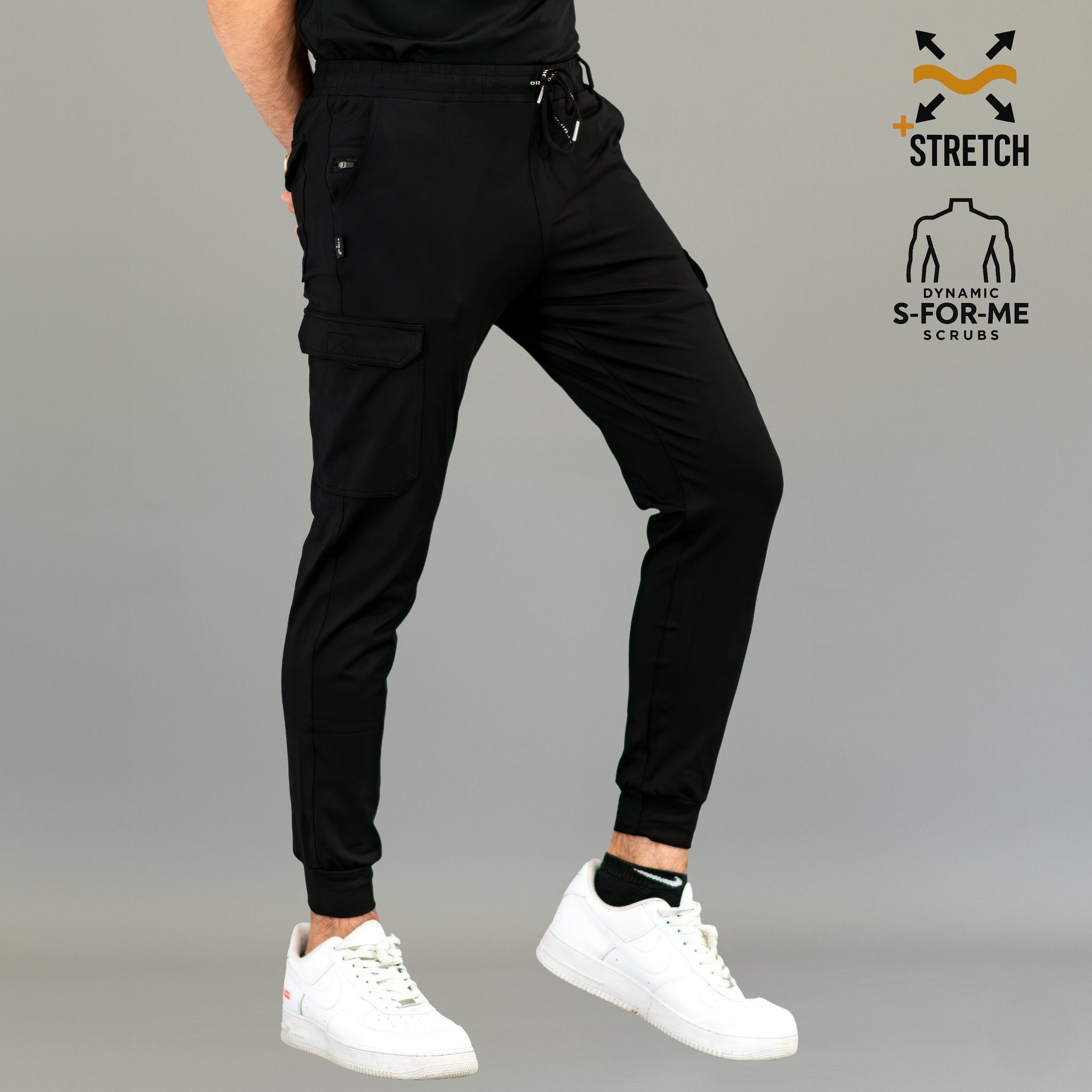 Men's Jogger Pants 901 Black Super Stretch, Scrubs 901