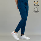 Men's corsair blue jogger scrub pants 901 front view athletic fit