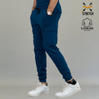 Corsair blue scrub jogger pants for men 6 pockets super stretch