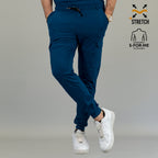 Corsair blue scrub pants men moisture wicking medical uniform