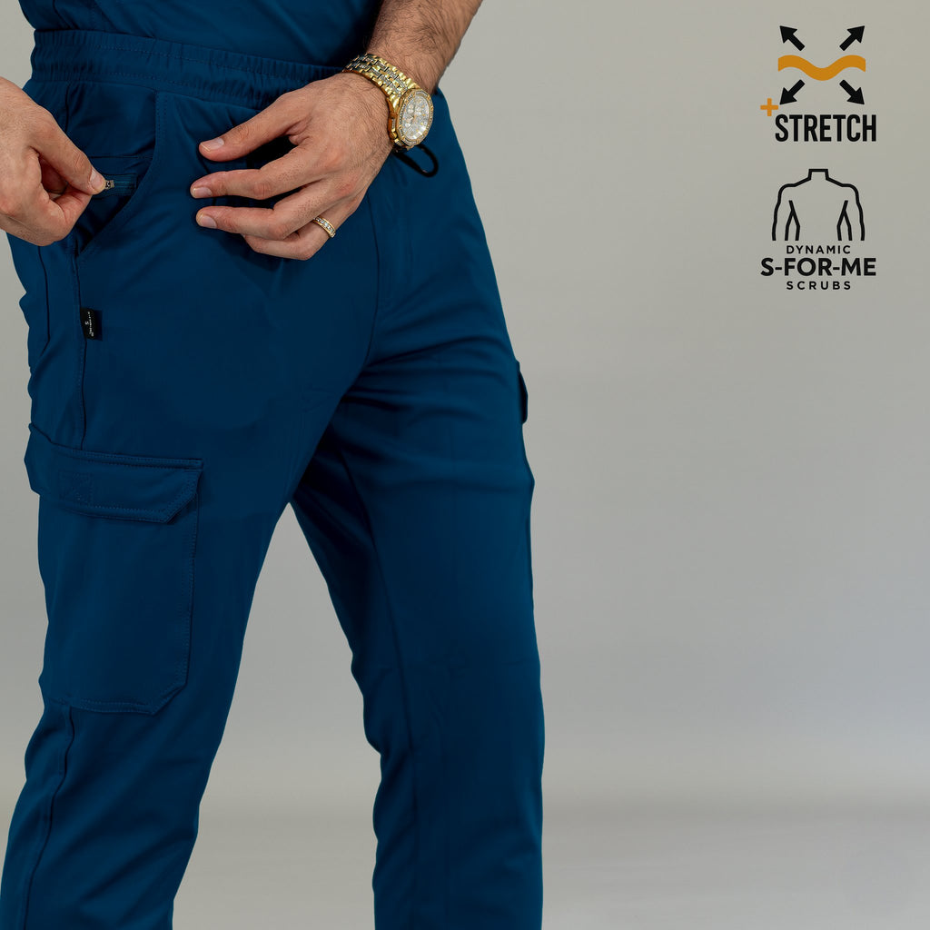 Men's corsair blue medical scrub pants 901 S-FOR-ME travel nurse
