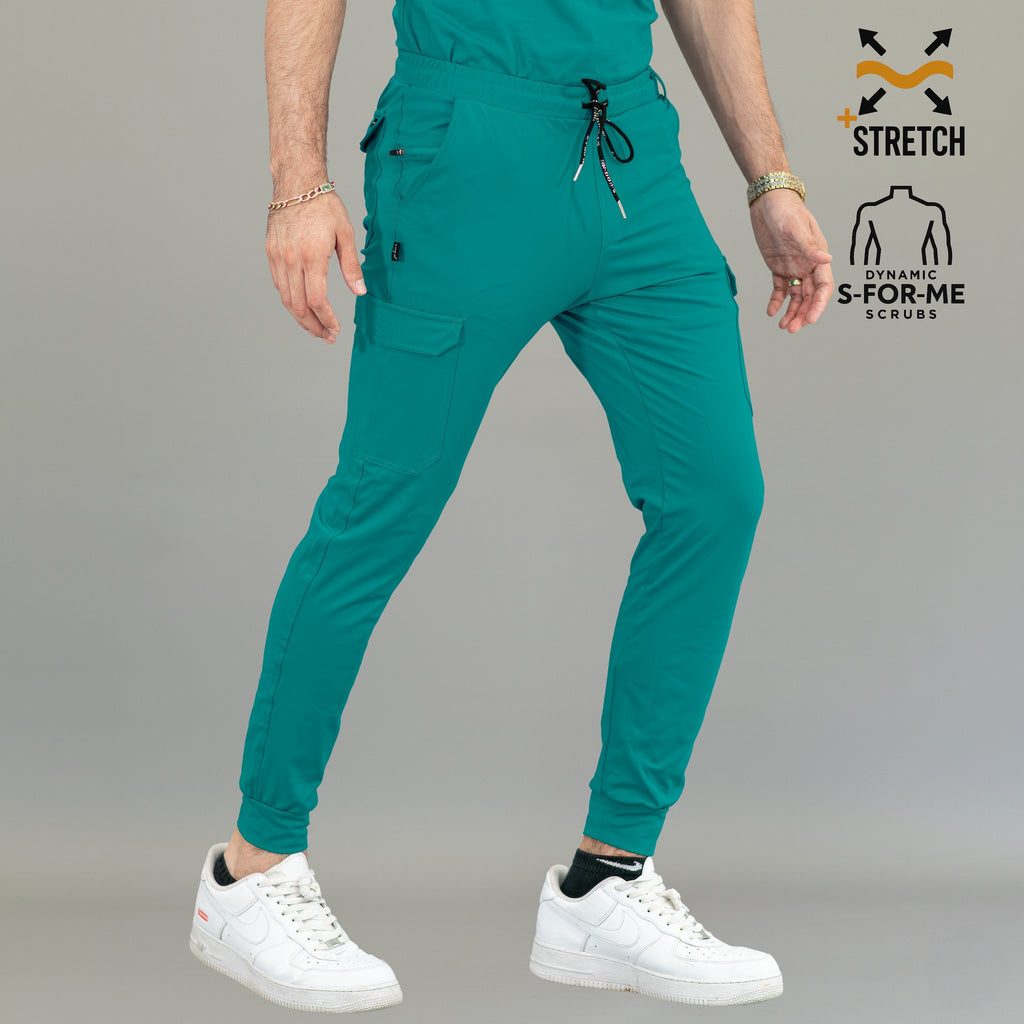 Men's teal blue jogger scrub pants 901 athletic slim fit S-FOR-ME