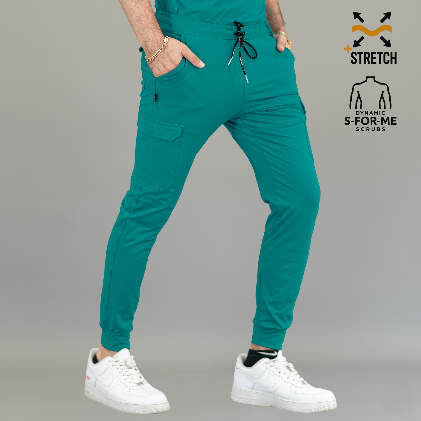 Men's Jogger Pants 901 Teal Blue Super Stretch, Scrubs 901