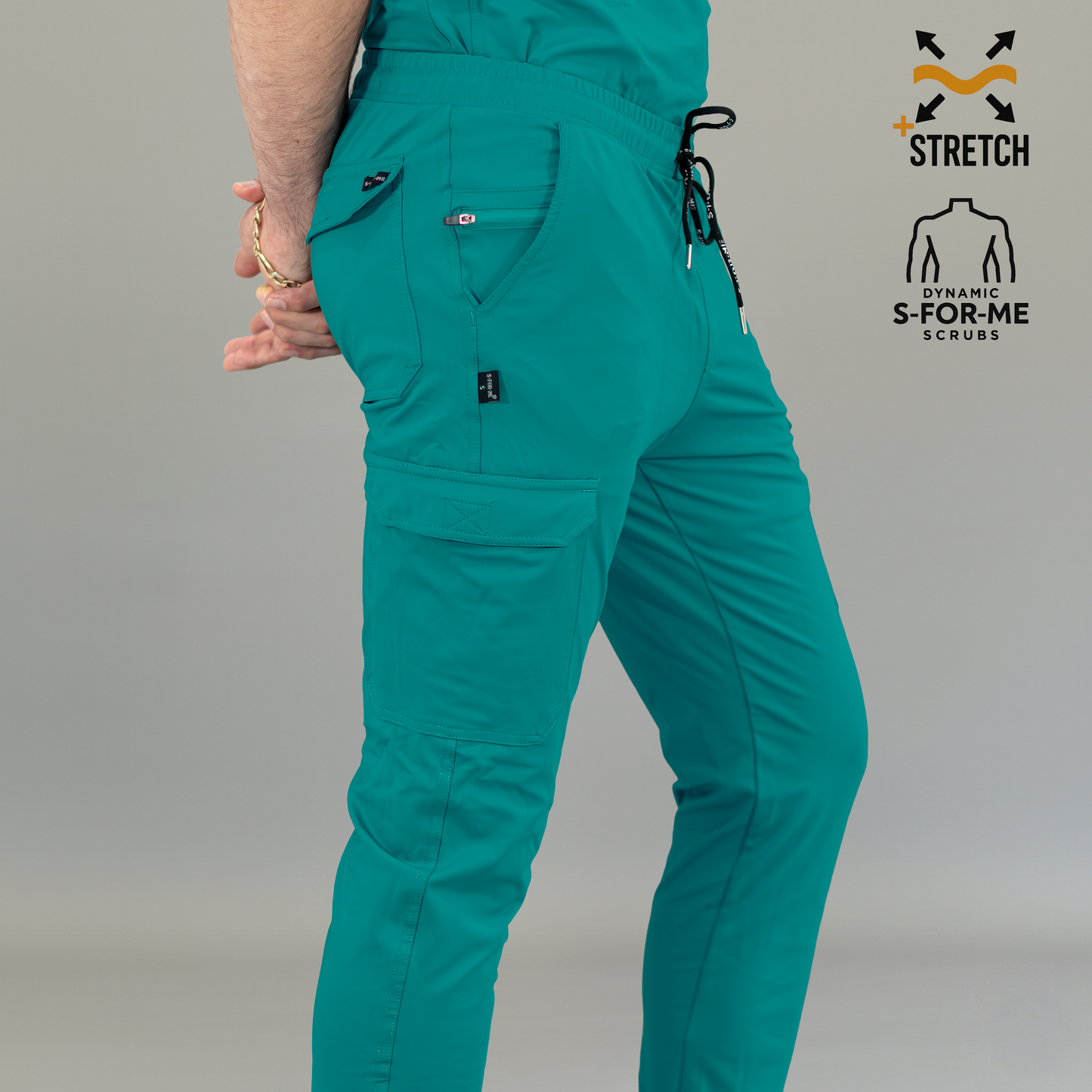 Men's Jogger Pants 901 Teal Blue Super Stretch, Scrubs 901