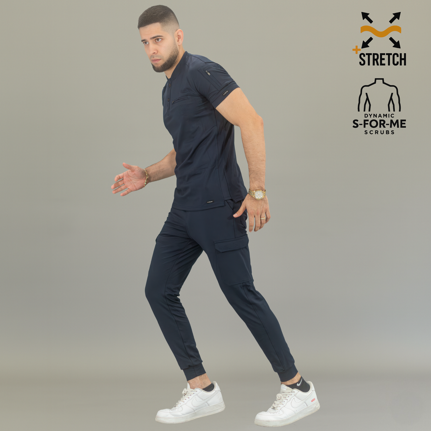 Men's Jogger Pants 901 Navy Blue Super Stretch, Scrubs 901