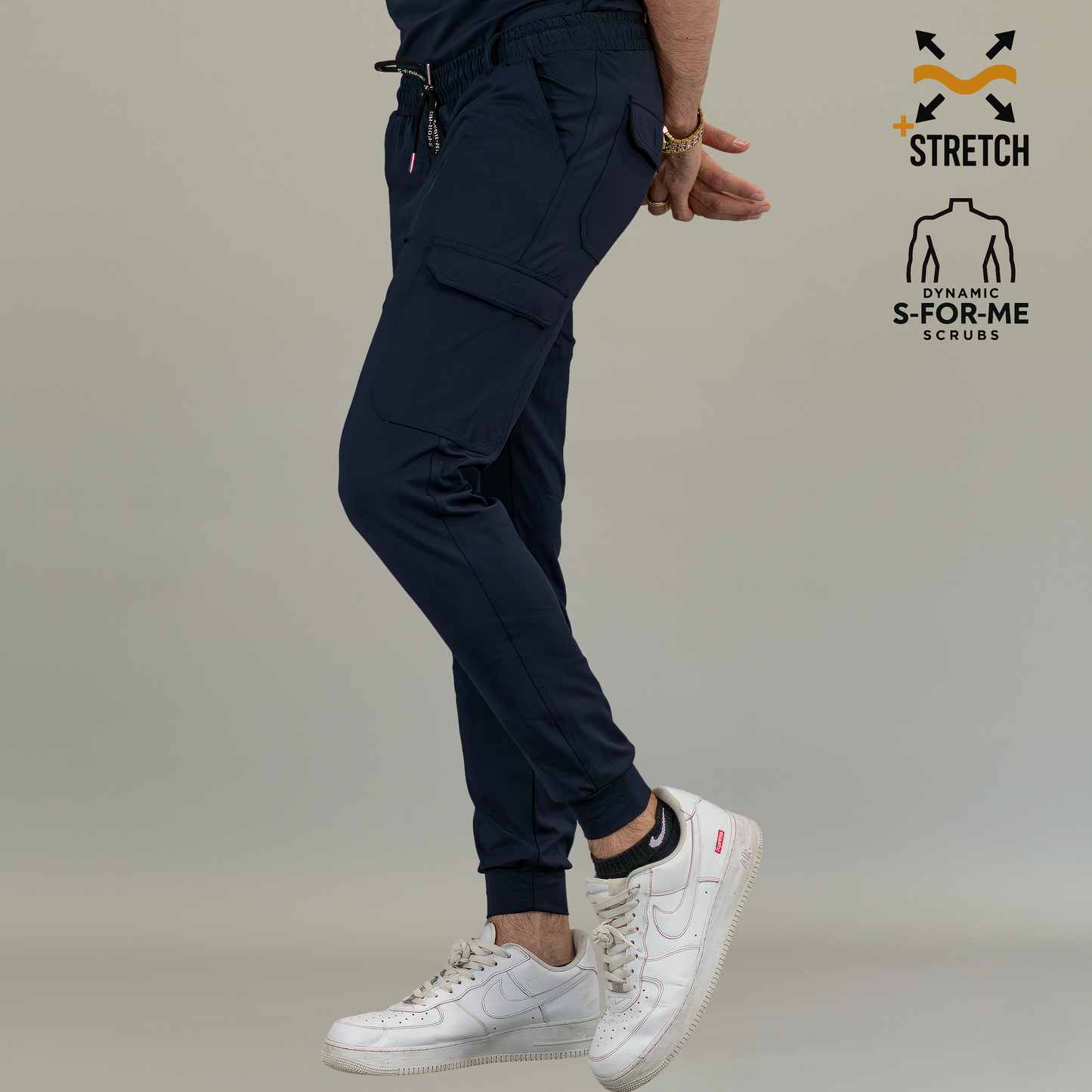 Men's Jogger Pants 901 Navy Blue Super Stretch, Scrubs 901