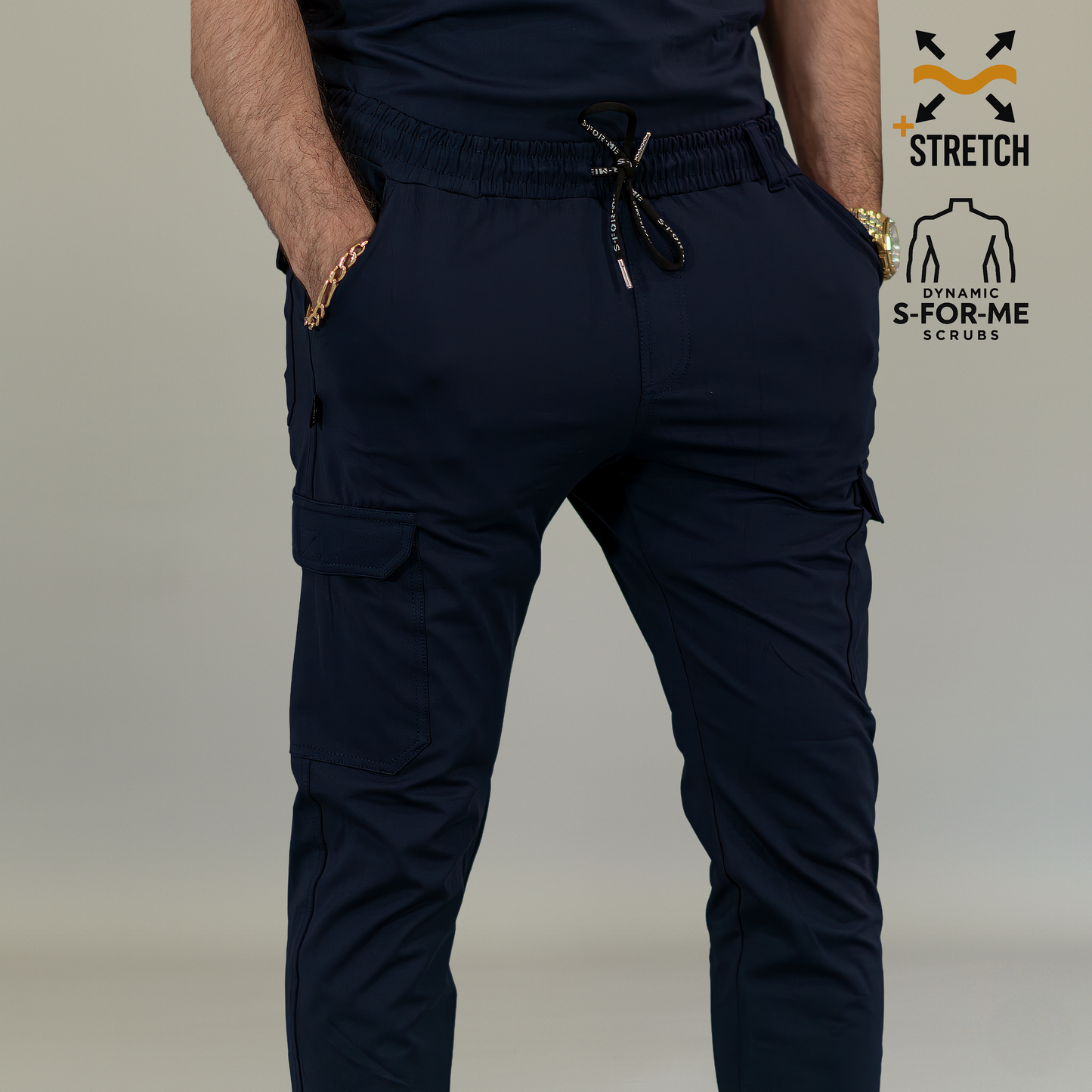 Men's Jogger Pants 901 Navy Blue Super Stretch, Scrubs 901