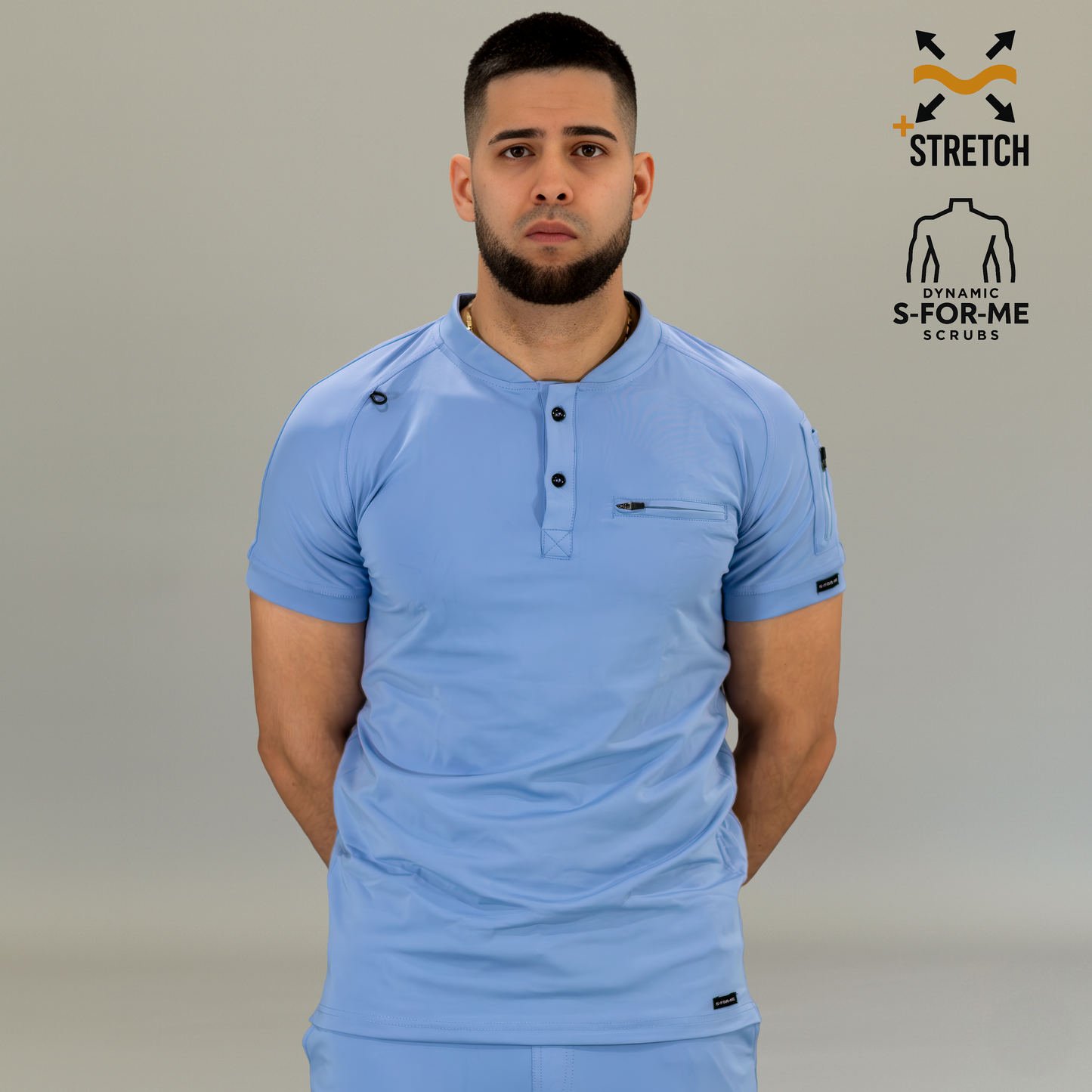 Men's Top 901 Sky Blue Super Stretch, Scrubs 901