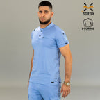 Men’s 901 Sky Blue Super Stretch scrub top front view