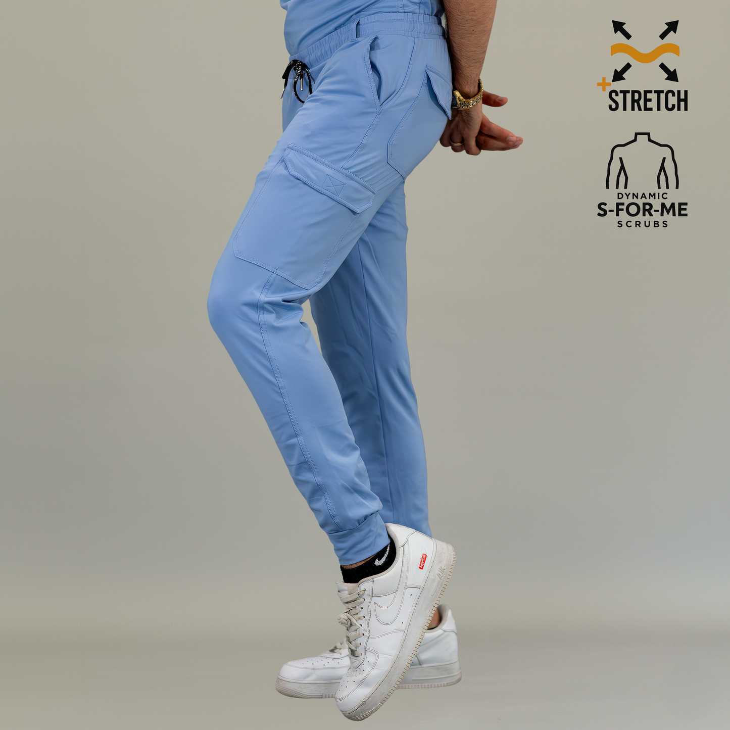 Men's Jogger Pants 901 Sky Blue Super Stretch, Scrubs 901