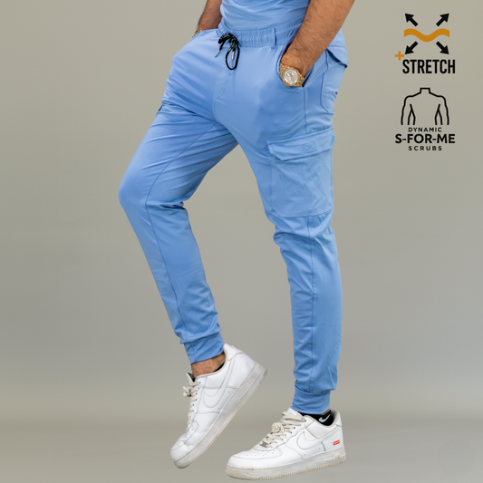 Men's Jogger Pants 901 Sky Blue Super Stretch, Scrubs 901