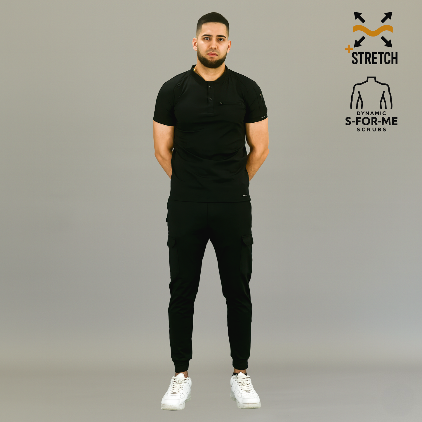 Men's Jogger Pants 901 Black Super Stretch, Scrubs 901