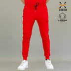Men’s 901 Red scrub pants comfortable waistband detail