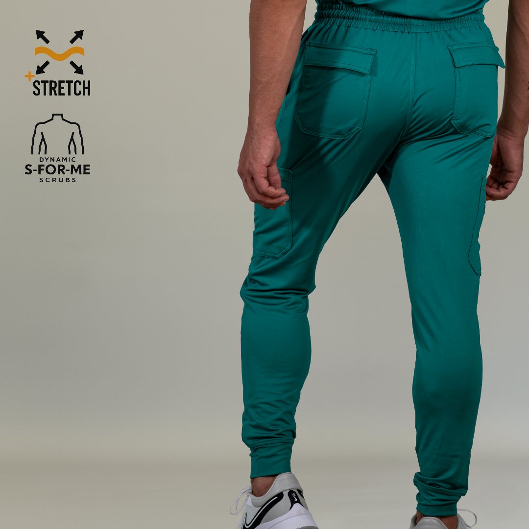Men's Scrub Jogger Pants 901 Emerald Green Super Stretch