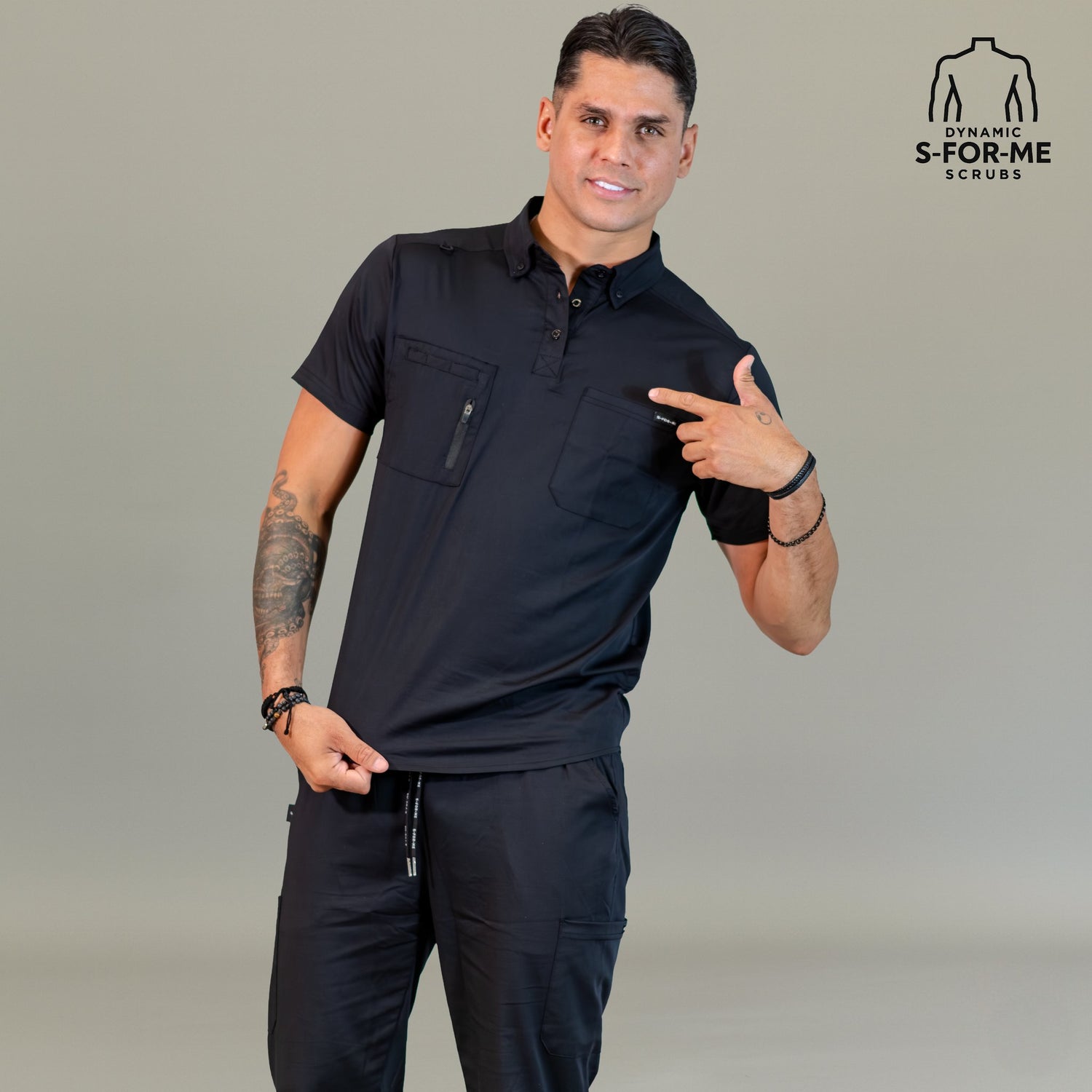 black scrubs for men