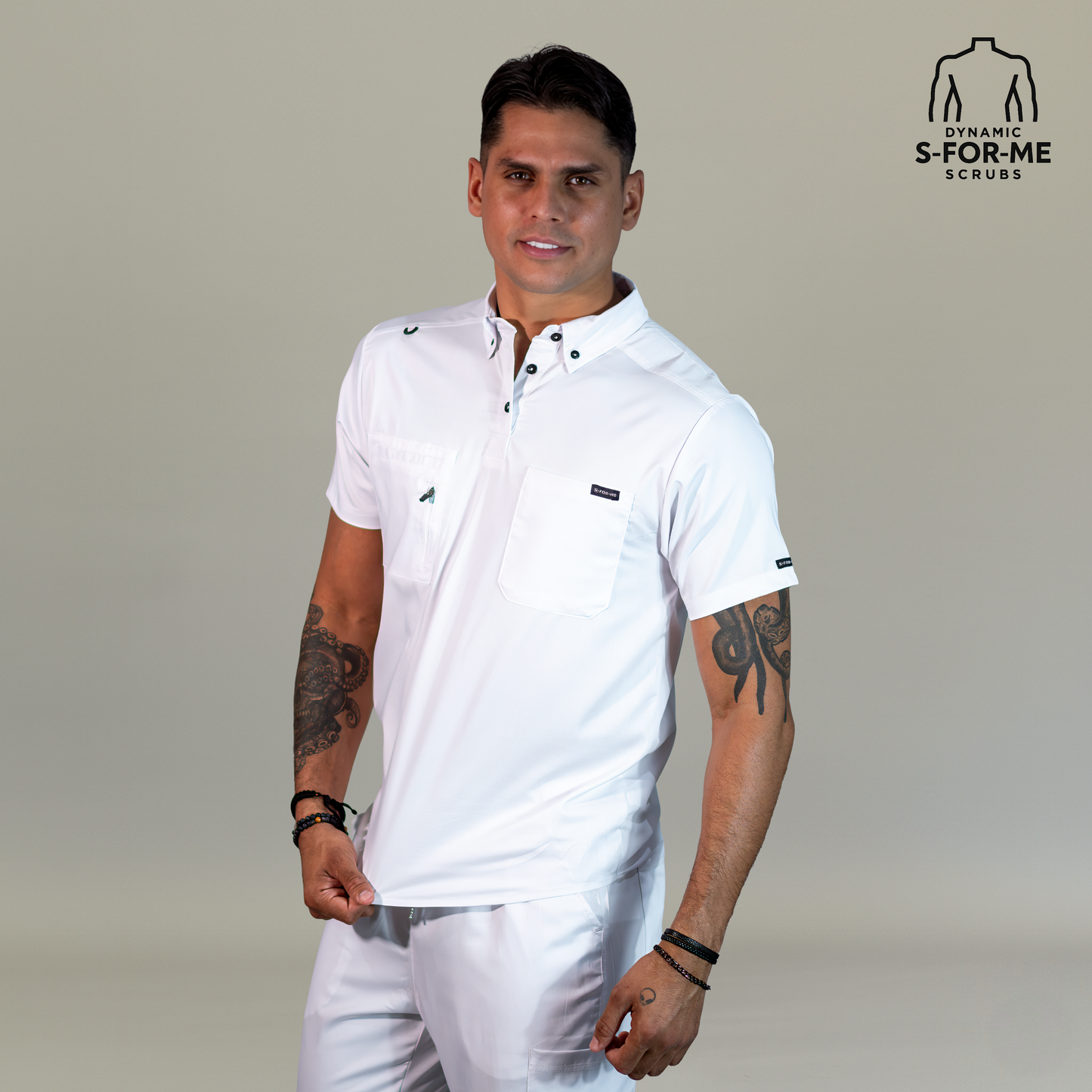 white medical scrubs